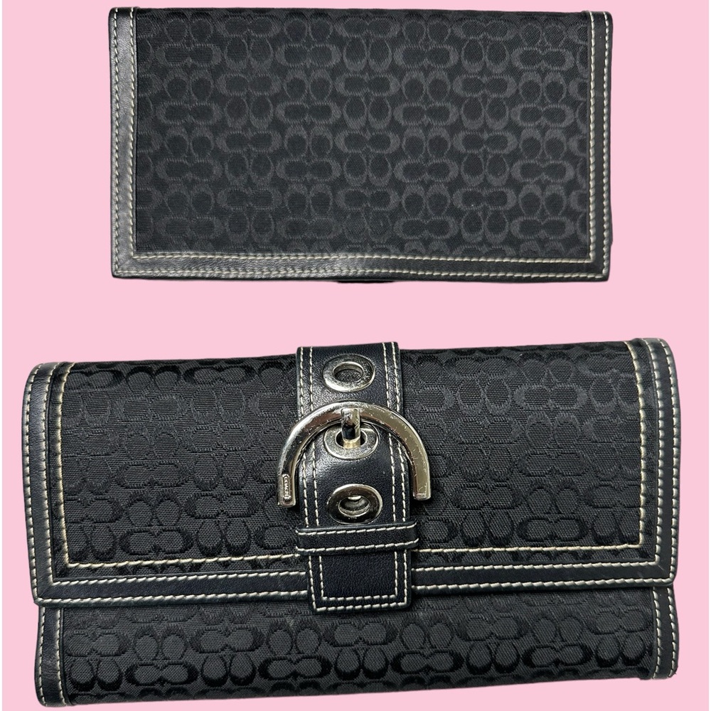 EUC 2pc Coach Wallet & Checkbook Cover